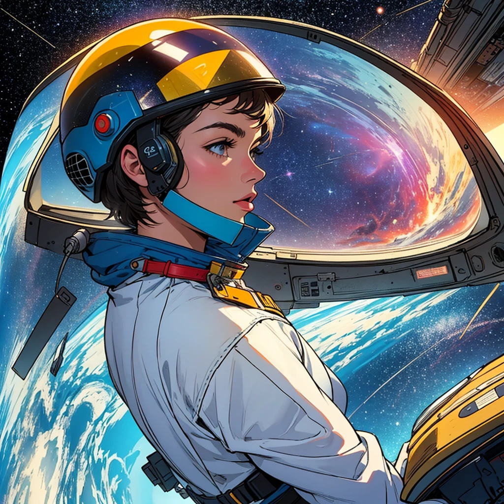 (((32k))),(((highest quality))),(Perfect One Woman),60's,70's,80&#39;s,old movie posters,retro,vintage,bauhaus,abstract,Space Thriller Movie Poster,Futuristic,shape,OK,cosmos,galaxy,satellite,mechanical,Geometric pattern,meteor,meteorite,planet,very delicate,宇宙飛OK士,Milky Way,