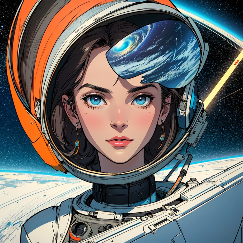 (((32k))),(((highest quality))),(Perfect One Woman),60's,70's,80's,old movie posters,retro,vintage,bauhaus,abstract,Space Thriller Movie Poster,Futuristic,shape,OK,cosmos,galaxy,satellite,mechanical,Geometric pattern,meteor,meteorite,planet,very delicate,宇宙飛OK士,Milky Way,