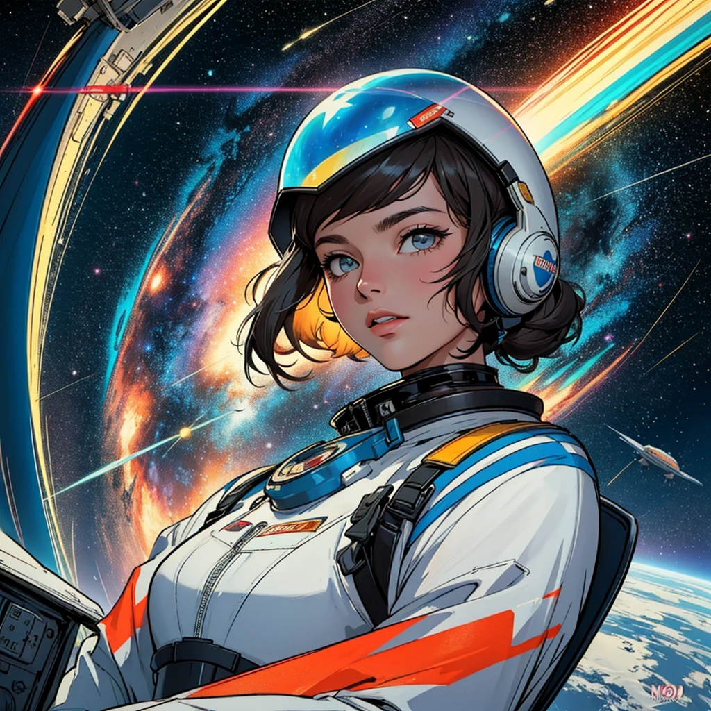 (((32k))),(((highest quality))),(Perfect One Woman),60's,70's,80&#39;s,old movie posters,retro,vintage,bauhaus,abstract,Space Thriller Movie Poster,Futuristic,shape,OK,cosmos,galaxy,satellite,mechanical,Geometric pattern,meteor,meteorite,planet,very delicate,宇宙飛OK士,Milky Way,