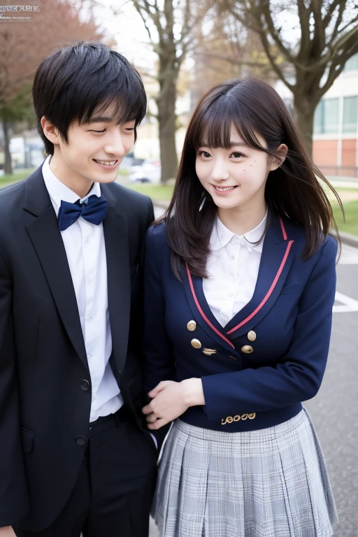Japanese high school,couple flirting,(too big:1.8),Big breasts sagging,catch,