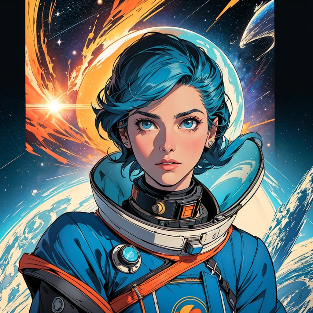 (((32k))),(((highest quality))),(Perfect One Woman),60's,70's,80's,old movie posters,retro,vintage,bauhaus,abstract,Space Thriller Movie Poster,Futuristic,shape,OK,cosmos,galaxy,satellite,mechanical,Geometric pattern,meteor,meteorite,planet,very delicate,宇宙飛OK士,Milky Way,