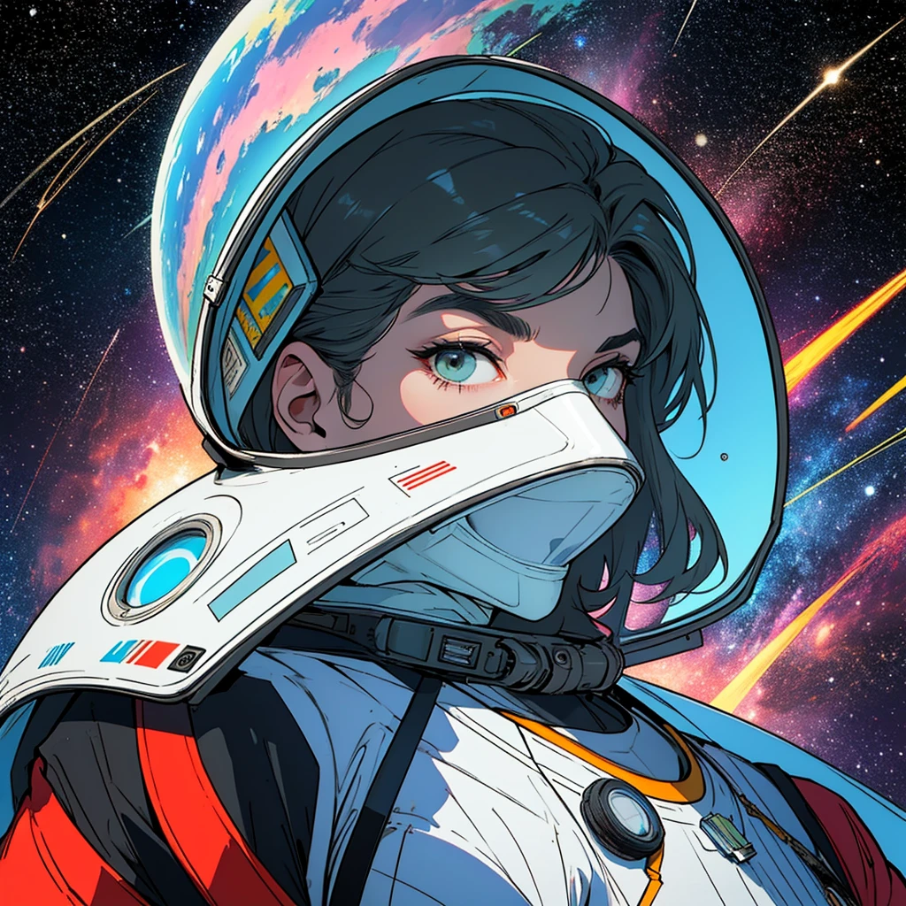 (((32k))),(((highest quality))),(Perfect One Woman),60's,70's,80's,old movie posters,retro,vintage,bauhaus,abstract,Space Thriller Movie Poster,Futuristic,shape,OK,cosmos,galaxy,satellite,mechanical,Geometric pattern,meteor,meteorite,planet,very delicate,宇宙飛OK士,Milky Way,