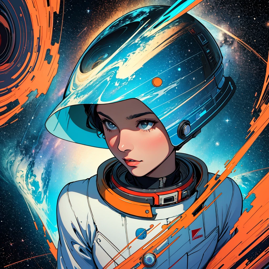 (((32k))),(((highest quality))),(Perfect One Woman),60's,70's,80&#39;s,old movie posters,retro,vintage,bauhaus,abstract,Space Thriller Movie Poster,Futuristic,shape,OK,cosmos,galaxy,satellite,mechanical,Geometric pattern,meteor,meteorite,planet,very delicate,宇宙飛OK士,Milky Way,