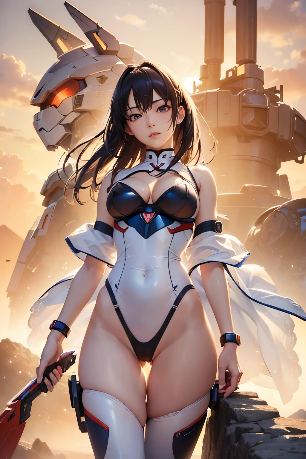 (best quality,4k,8k,highres,masterpiece:1.2),ultra-detailed,realistic:1.37,portrait,Asuka Langley Soryu,Ayanami Rei,Misato Katsuragi,detailed eyes,detailed lips,long eyelashes,beautiful characters,girls with different personalities,neon lights,post-apocalyptic setting,mecha background,shiny materials,mecha suits,emotional expressions,strong and determined posture,delicate touches of purple and red in the color tone,soft lighting to enhance the atmosphere,dynamic composition,expressive brushstrokes,contrasting shadows,scenic landscapes in the background,city ruins,impressive cityscape。three women in evangelion、Soryu Asuka Langley、Rei Ayanami、Misato Katsuragi、(masterpiece, highest quality, highest quality, official art, beautiful and aesthetic:1.2), (1 girl), very detailed目, (fractal art:1.3), colorful, most detailed, (perfect face), shiny skin, HDR, milky way, (light streaks), striking visuals, (dynamic streaks, Path of Light:1.2), bright colors,((巨大なtits、tits、cleavage、Erect nipples are clearly visible、erotic face、Open your legs to emphasize your pants、thighs)) 、highest quality,In 4K,8K,High resolution,debris flies:1.2,Super detailed,reality:1.37, ticker,ticker,studio lighting,Ultra-fine painting,titsのシャープなフォーカス,Physically based rendering,extreme details,Professional specifications,Vividness and color、view from below,Have sex from before,masterpiece,full color, ((I will show you the perfect and erotic white T-back panties)),((lewd panties))、美しいthighs、Low - Angle:1.4、highest quality, very detailed,Beautiful smile、big breasts、adultery、camel toe