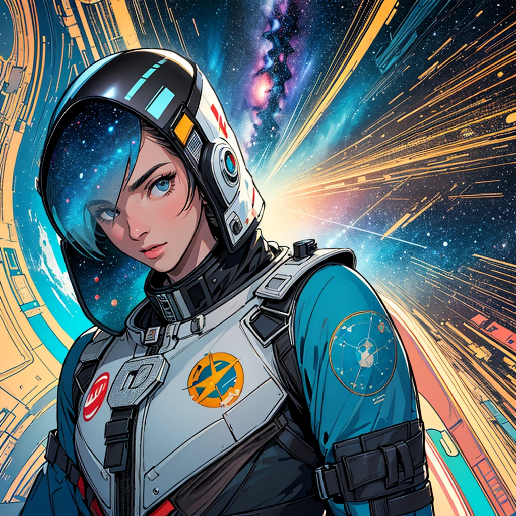 (((32k))),(((highest quality))),(Perfect One Woman),60's,70's,80's,old movie posters,retro,vintage,bauhaus,abstract,Space Thriller Movie Poster,Futuristic,shape,OK,cosmos,galaxy,satellite,mechanical,Geometric pattern,meteor,meteorite,planet,very delicate,宇宙飛OK士,Milky Way,