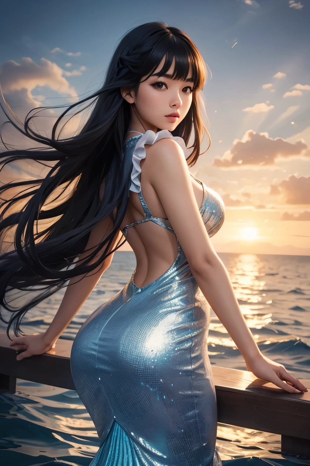 sky and hair