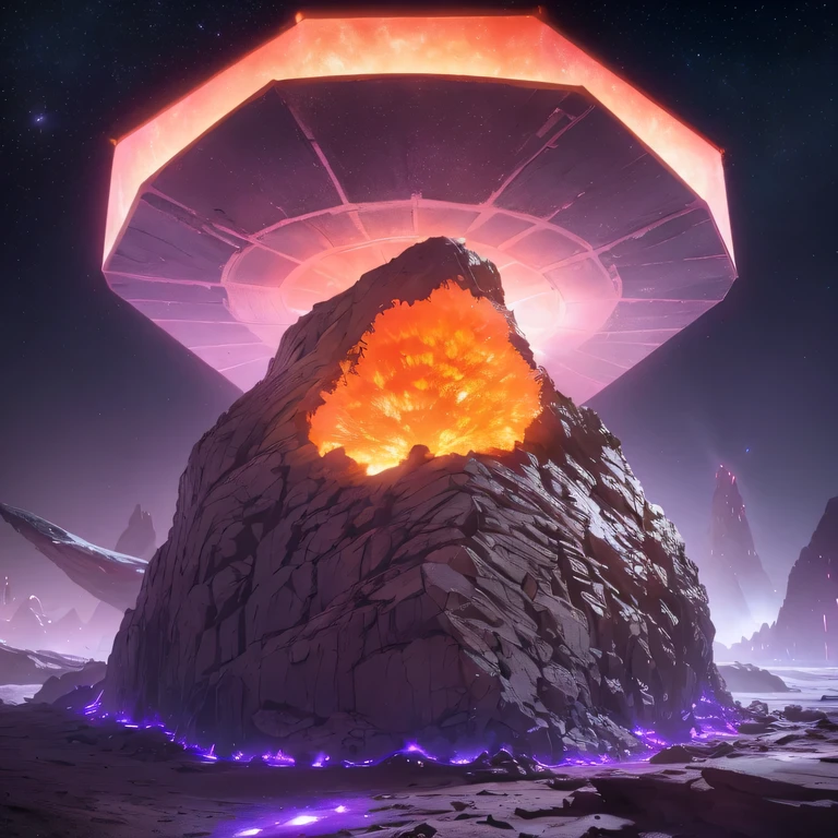 柔and的色调/柔and色调/柔and的色调，Strange photos of heavy metal planetary clouds，electron micrography，Tissue Engineering，and，statistical mechanics，Dada Photo Montage，future proposals，Mark Caseley，quantum level，light orange style，Purple pink series，Alien Hexagonal Base（Very detailed）In a hexagonal mountain oasis，有几个六角形排气扇and烟囱，some neon lights project from the base，light up the night）， There are some clouds in the night sky，Some surrounding planets provide air to unknown planets，The most distant giant hexagonal volcanic eruption，rainforest