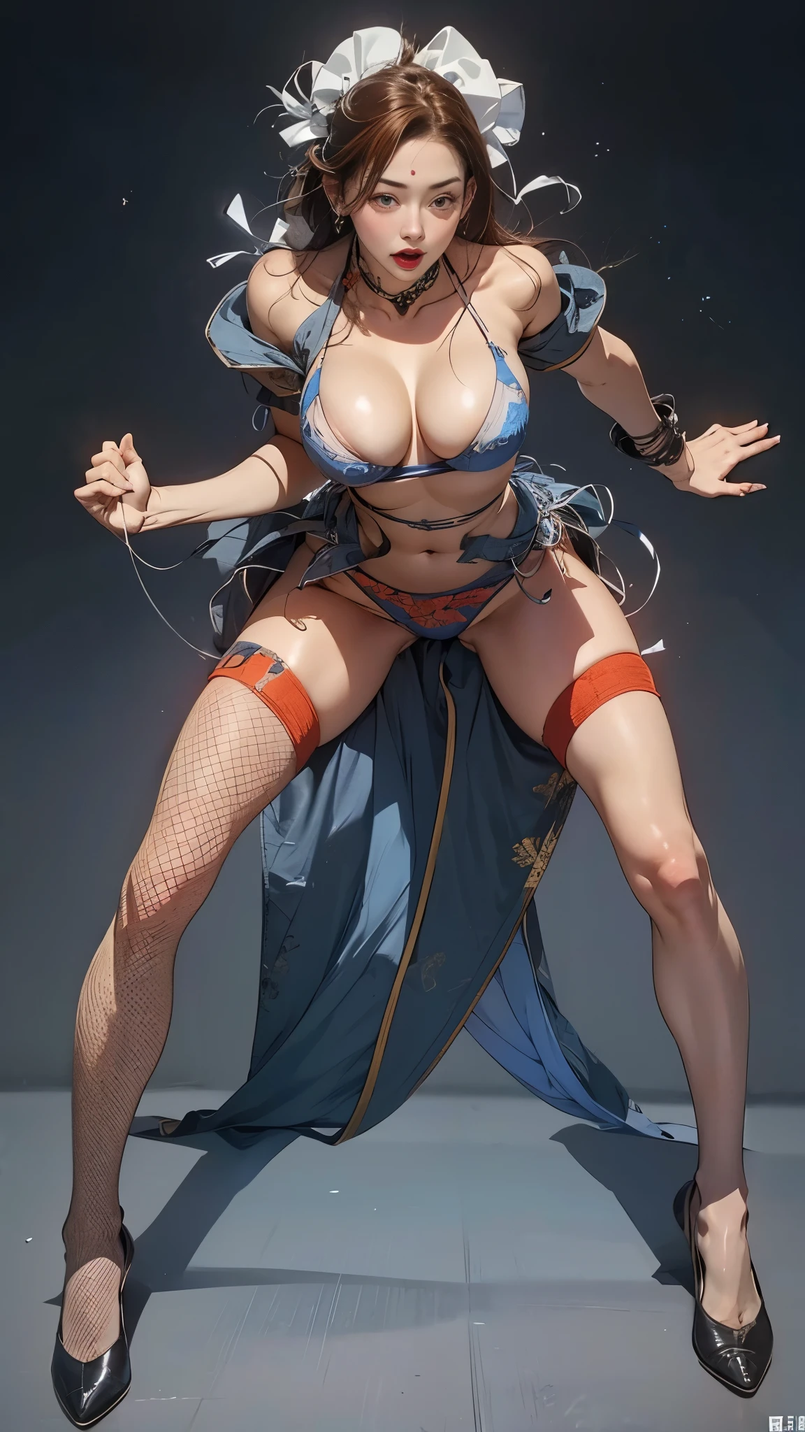 1girls,(charming body),view from top,(huge )、huge 、perfect手, perfect手指, perfect, perfect fit, perfect身材, face perfect, perfect图像Realism, background for this, detailed clothing, Maikuro bikini、The shirt is unbuttoned、of librarians、Surreal、Realism、Unreal Engine、8K maximum resolution, (Masterpiece), Very detailed, Professional bending,bent over