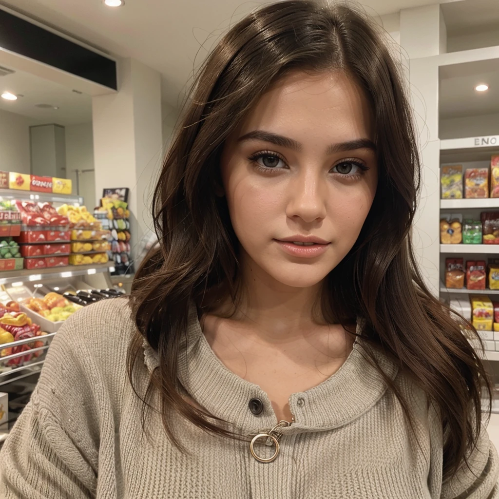 Brunette instagram model eith pretty face. For shopping