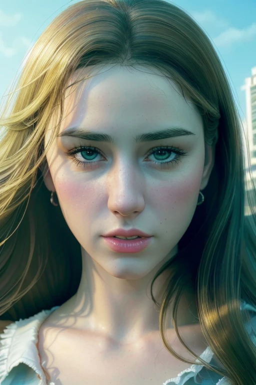 (best quality, 4k, 8k, high resolution, masterpiece: 1.2), (very detailed), (realistic, lifelike, lifelike: 1.37), 1 girl, spider girl released spider web Move to another building across the street. Beautifully detailed eyes Beautifully detailed lips, long eyelashes, a detailed face. Stunningly realistic appearance Big city background filled with tall buildings Lively and attractive demeanor Artistic visualization, lighting with high contrast, vivid colors, sharp focus, bokeh.