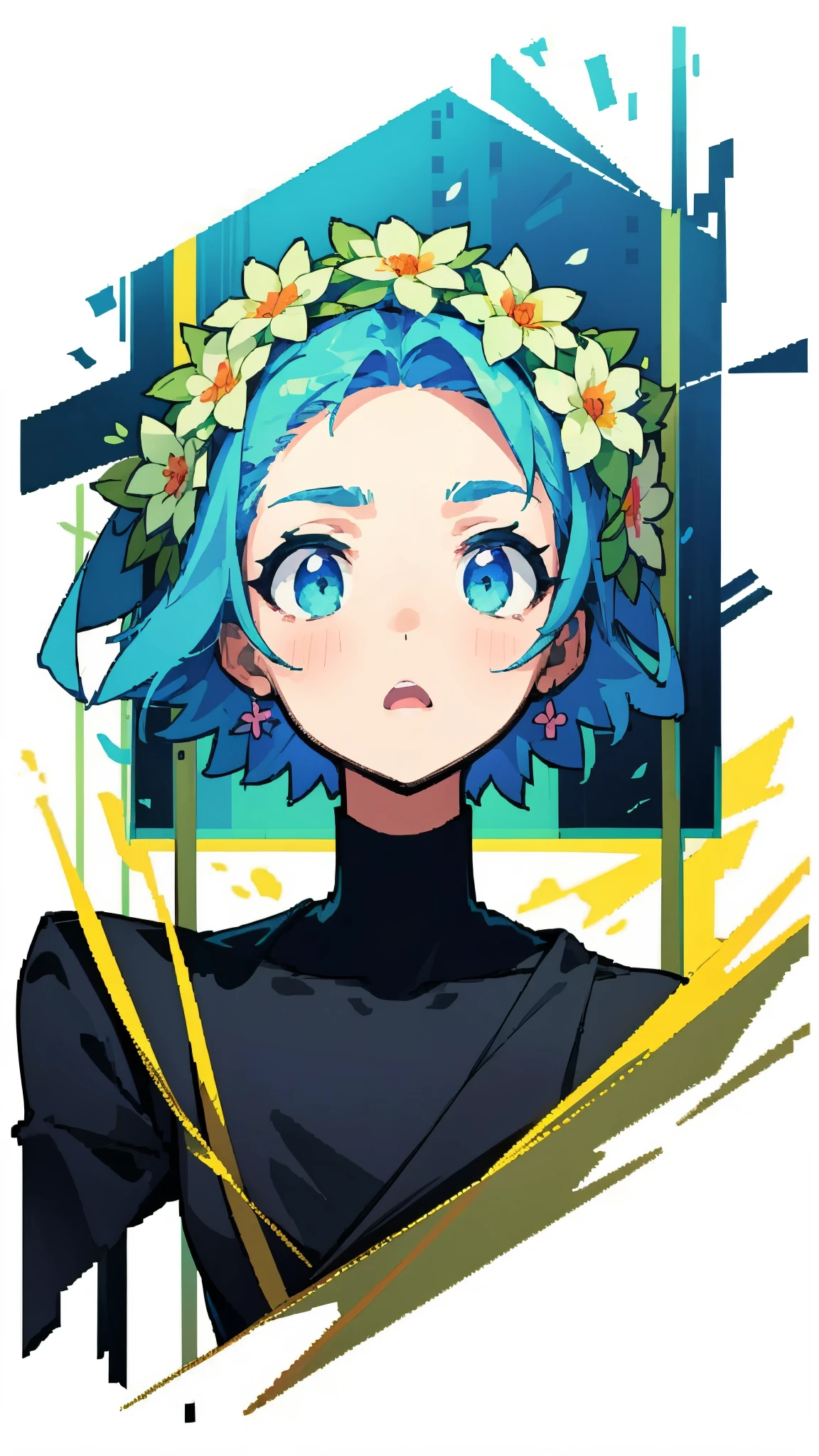 bouquet_of_flowers, surprised_face,