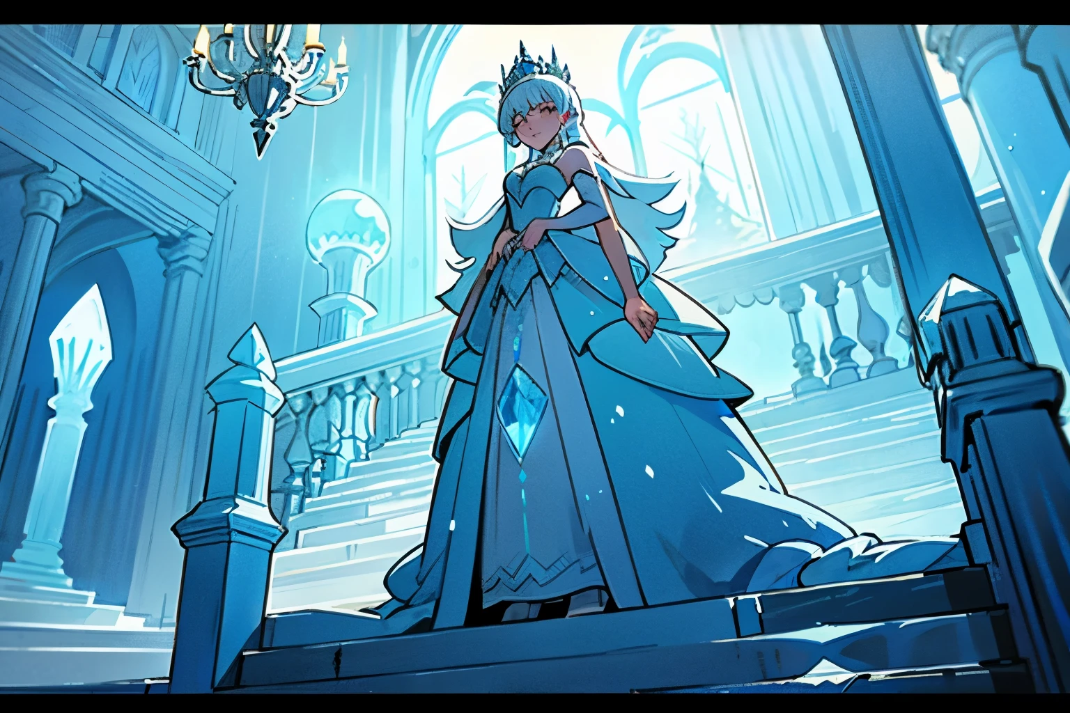 ice queen、Ice staircase、Inside the ice castle、Ice chandelier、Ice Dress