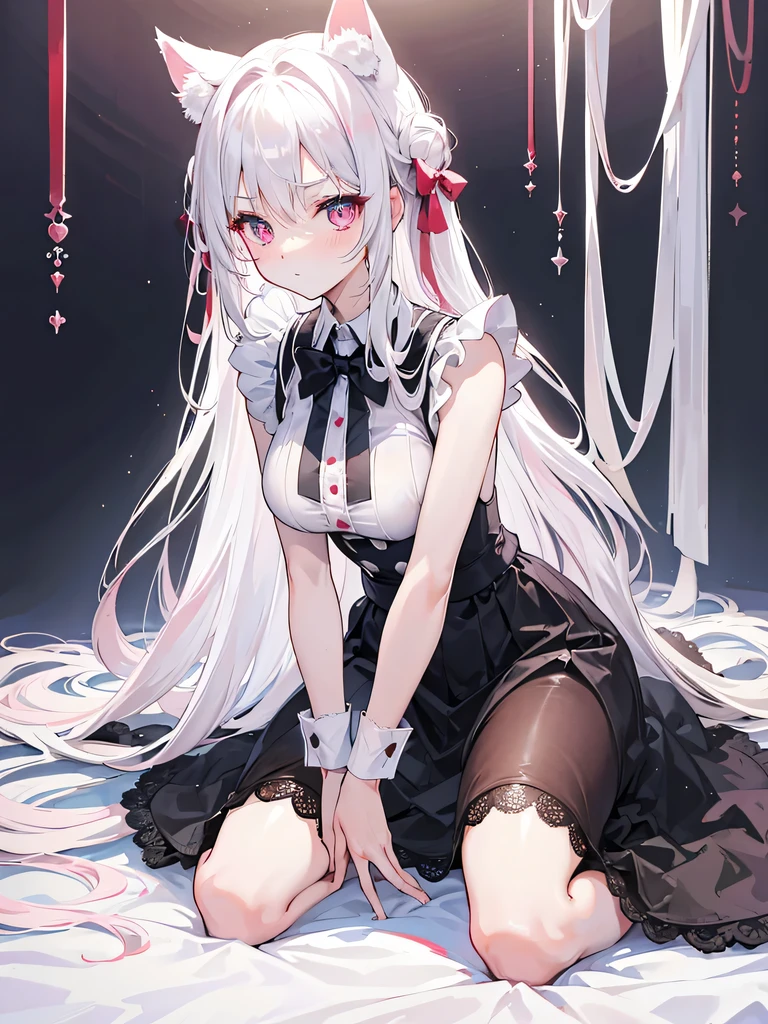 ((highest quality)), ((masterpiece)), Pitch Resuit、huge 、、[Showing nipples]、(G-string panties:1.2)、Lift up your skirt 、Sobbing Tears、(String:1.4)、 See through、Knee-high　white、Back panty shot、((((double piece:1.5))):),566(Cum in the vagina:1.3)、、Cum in mouth.
