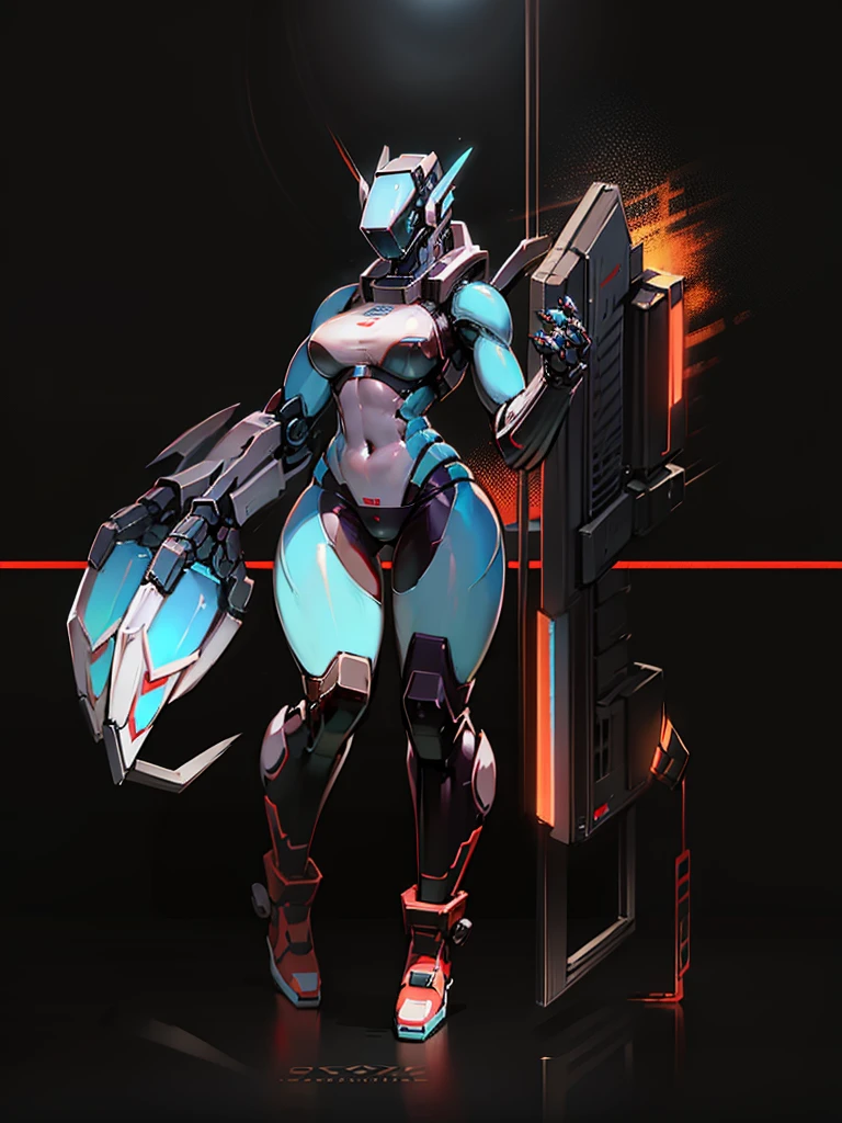 full body,(((footwear only))),(mecha)