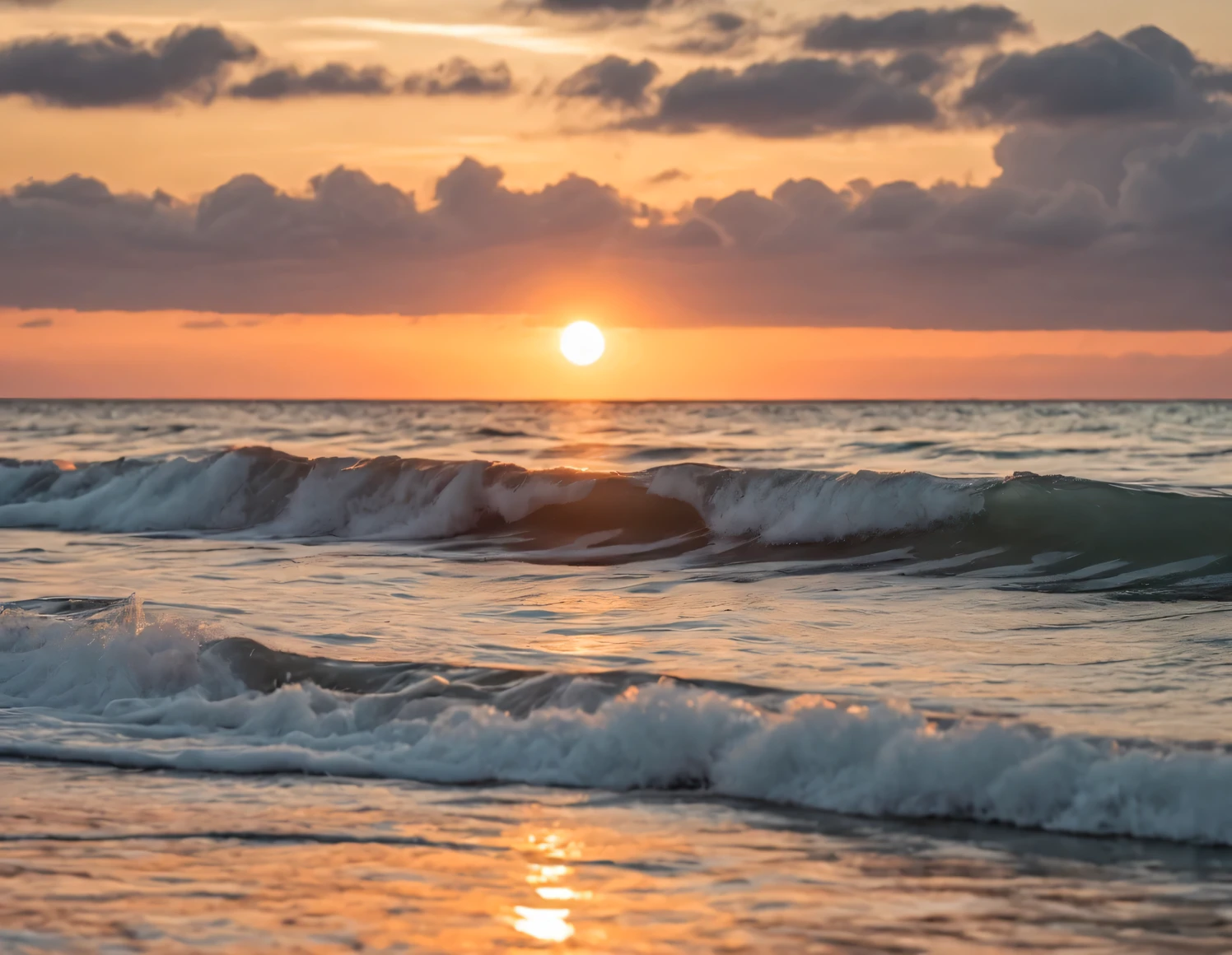 professional art photography with sunset on the ocean, Soft Color Tones, landscape photography art, Canon RF 100-500mm F4.5-7.1L IS USM, soft muted tones, texture smoothing, raw photography