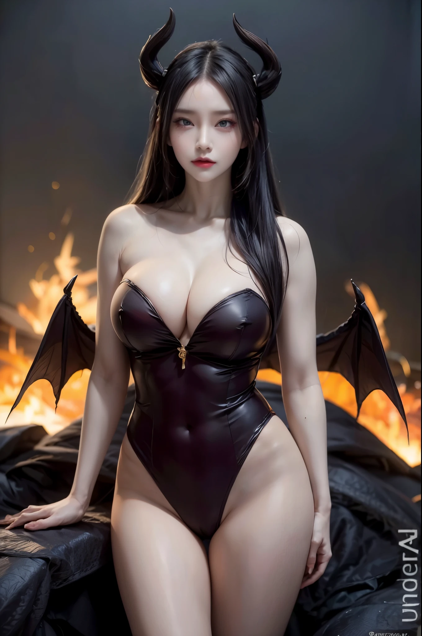 realistic, 1 women, best quality, 12k, HD, long hair, big round breasts, cleavage, ponytail, necklace, jewelry, shorts, short jacket, slim hips, hair tie, yellow eyes, black hair, super detailed, Eye details, hair details, person details, mouth details, face details, breast details, clothes details, hair details, pants details, hand details, whole body