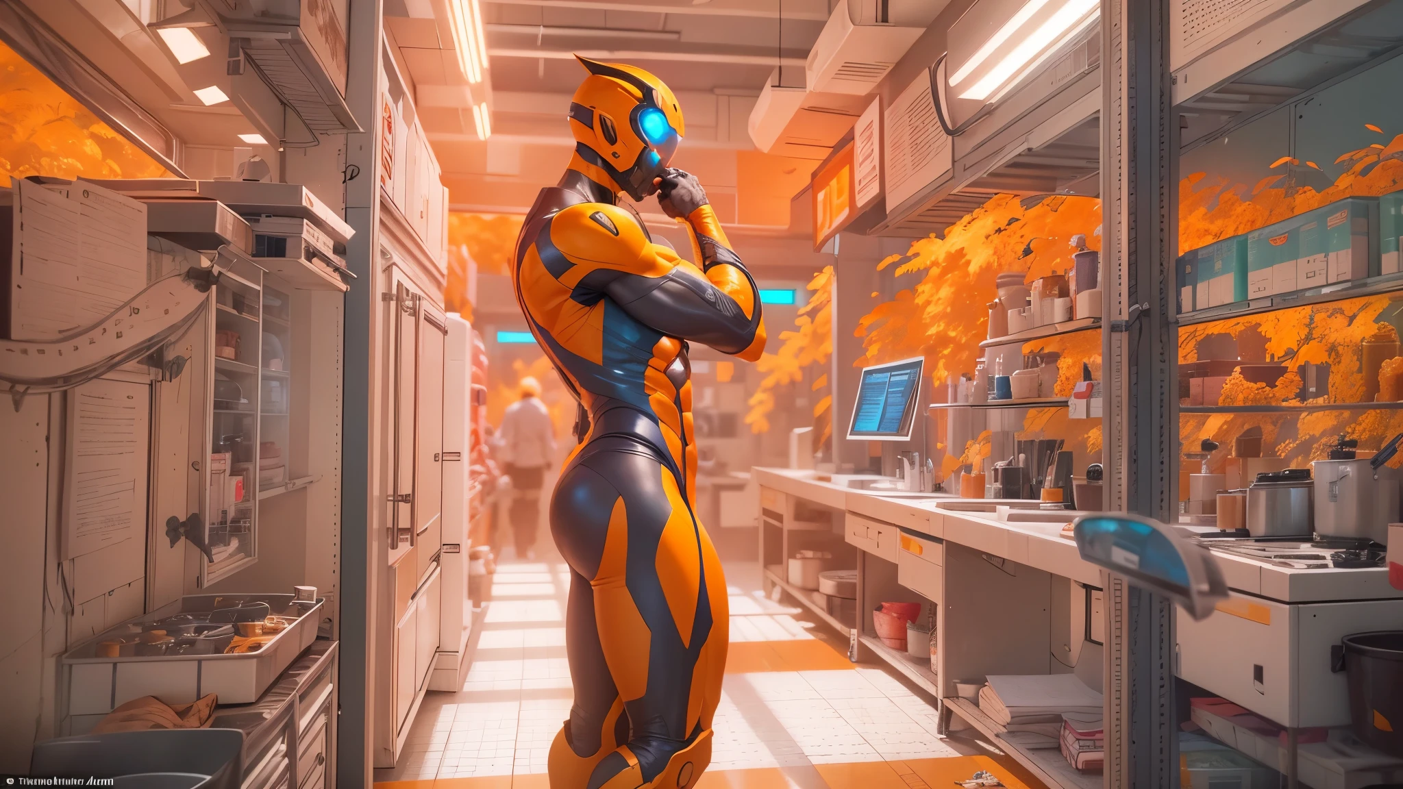 Witness the poignant moment as Reed Richards, aka Mr. Fantastic, stretches out across a science lab, drawing his last breath amidst the ominous orange poison gas in the air. Sue Storm, the Invisible Woman, tenderly cradles him in her arms, creating a raw and emotional masterpiece. This ultra-high resolution, photorealistic full-body portrait is bathed in the warm glow of sunlight, capturing the essence of the scene. The style is reminiscent of mecha sci-fi anime, presented in an impressive 8K resolution for unparalleled image quality. Crafted with Unreal Engine 5, the artwork features ultra-realistic 64K CG, skin texture at 1.4, and an evocative orange volumetric fog, adding depth and atmosphere to the narrative. Further detailing includes 8K UHD, DSLR quality, film grain, and the artistic nuances of lomography, resulting in a visually stunning composition that seamlessly blends high-quality visuals, translucent effects, and photorealism to truly captivate the viewer.
