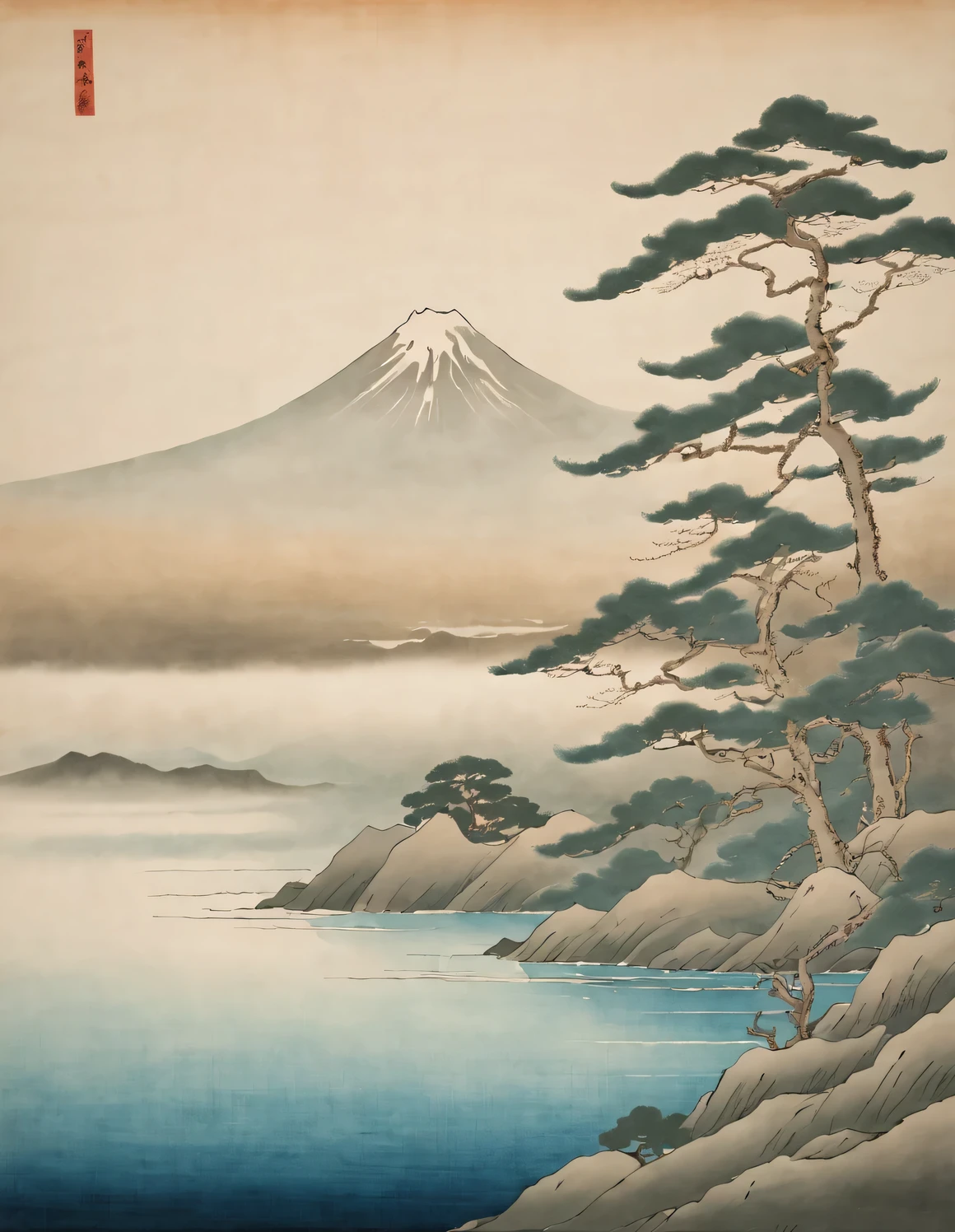 Soft Color Tones, Japanese painting, bansai, Yamato-e style