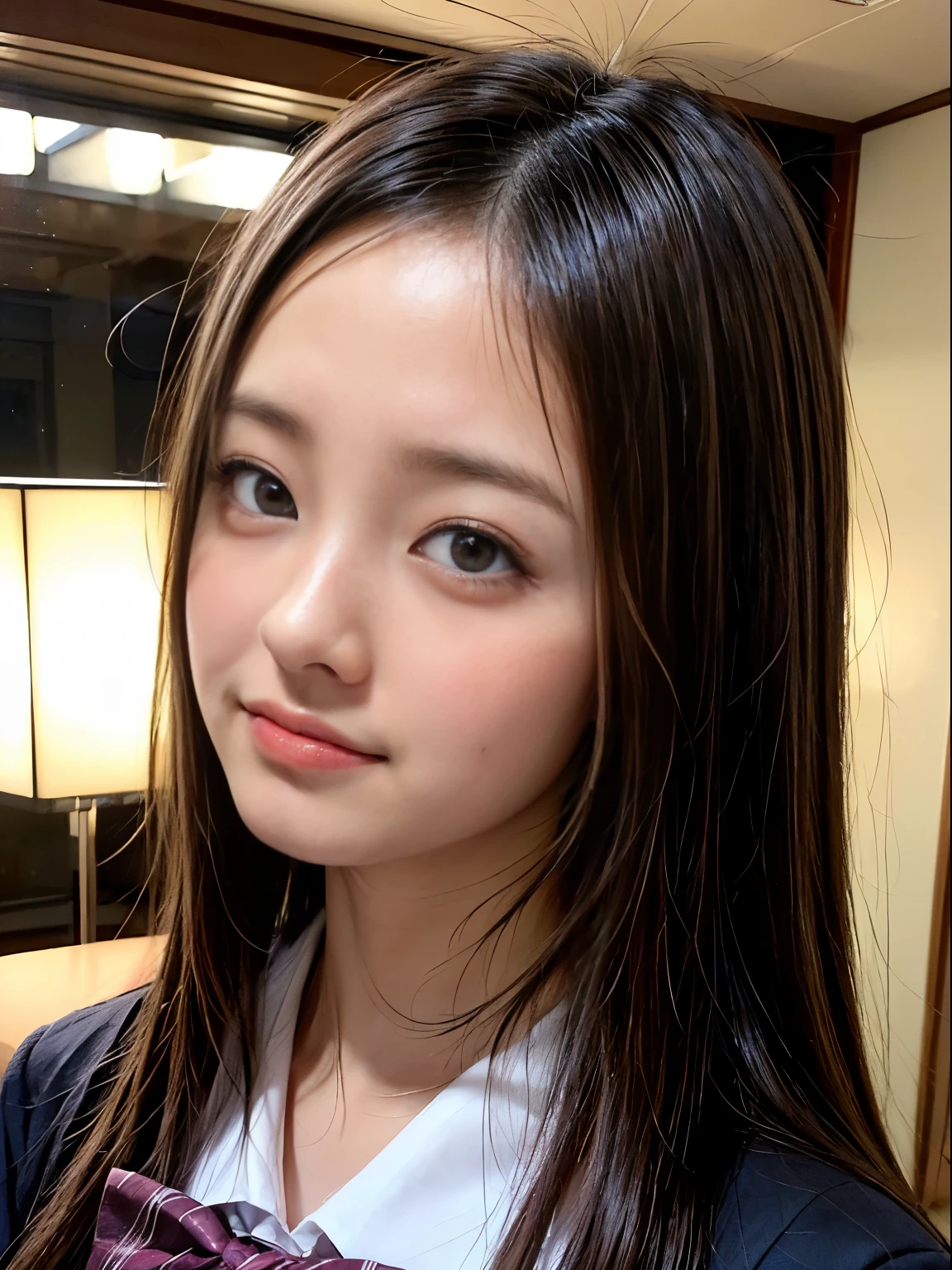 Photoreal:1.3、8K, RAW portrait of、 (japanese women),masterpiece、realistic pictures, Super high resolution, highest quality, real life photos ,( At night ),
1 female,(( 深At night寝室で乳首を見せつける女の子)),((Very realistic Japanese high school students))、((Japan High School Uniforms:1.6))、in the room、physically thin、delicate eyes,eyeshadow and eyeliner、  ((dark brown eyes:1.5))、(real skin texture)、(An immersive atmosphere:0.8、chiaroscuro:1.2) 、(looking at the viewer)、((embarrassing:1.5))、laughter:0.5、((Shyness:1.5))、((red cheeks:1.3))、((bust shot:0.8))、open shirt