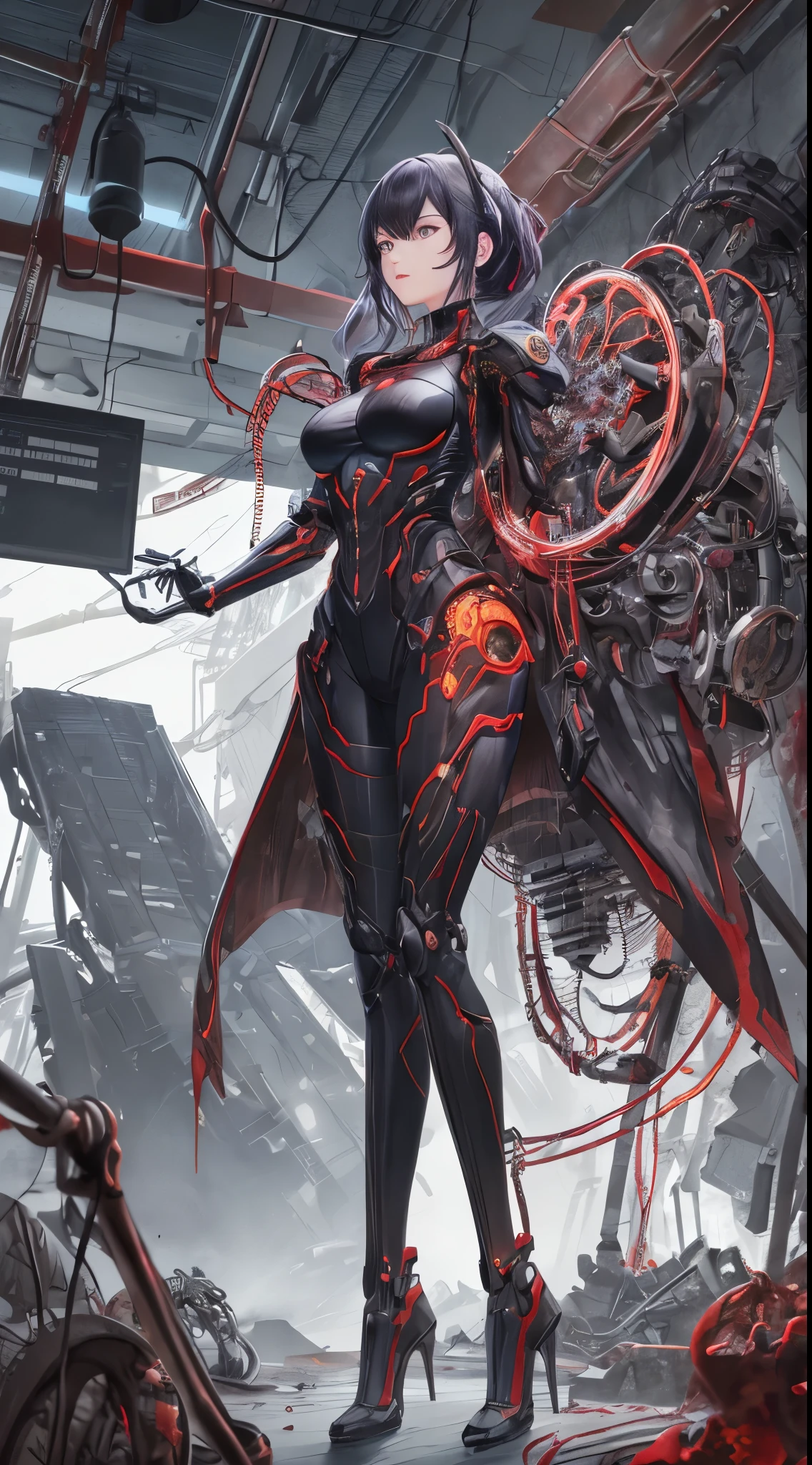 bright red image, full body, {{{Very beautiful world}}, {{{Very beautiful super nasty girl}, {{Super detail}}, {{Masterpiece}, {{{1 girl}, penetrating guts, overflowing, throwing out internal organs, super crazy madness, dynamic pose, super super bloody, super chaotic, {{biomechanical}}, large and small intestines hanging together, {{{girl with blown off internal organs} }, {{{Ultra photorealistic photos}}}}, {cute 1girl}, solo focus, Fresh colorful skin with dense shapes, Beautiful mechanical aliens, {{Girl-alien fusion}}, dynamic angles, cinematic lighting, soft lens flares, {{{Visceral landscape}}}, depth of field,