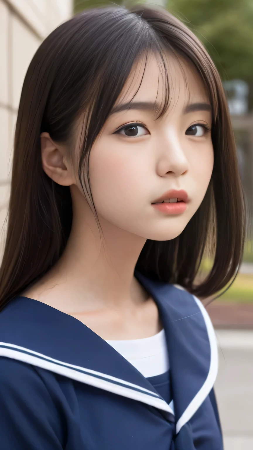 shiny half-open lips