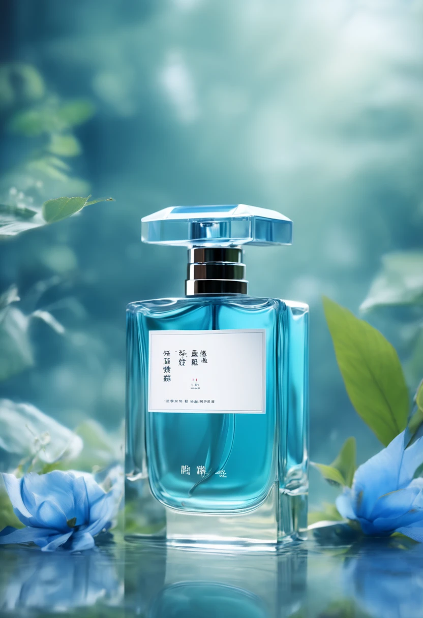 lan perfume speak to nature vol01, in the style of qiu shengxian, cyan
and blue, realistic yet romantic, voluminous mass, environmental awareness, voigtlander
brilliant, 1st version