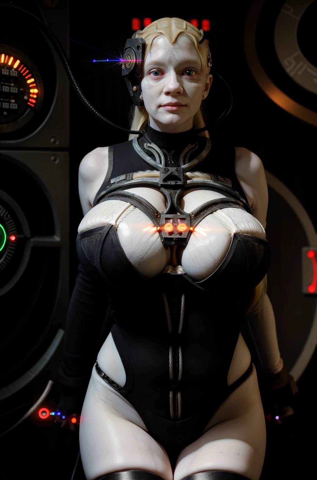 borg woman casey, (cable:1.4), 

[(pale white:.1) (Natural:1) (skin:1.3)::8]
[[(Natural:1.1) (pale white:.9) (skin:1.3):8]::16]
[(Natural:1) (pale white:1.3) (skin:1.3):16]
 [(with:.01) (beauty_marks:.01):6], 
[(bald:.12)::1]
[[(bald:.01):1]::10], [(light blonde hair:.01):10], [albino Nordic:8],  

(medium shot:1.4), (cybernetic:.1) (cyborg:.17) (with laser led lights:1.2) (revealing:1.1) [(bikini:.6) (babydoll:.4)|(bikini:.6)|(bodysuit:.3)] lingerie, (busty:1.2), [borg implants::6], [assimilation, afraid::8], 

[young:4], front light, fit, well lit, sunny, bright, scifi starship background, [(led lights, laser lights:.01):8], detailed skin,  photograph, detailed, high resolution, RAW photo, in frame, 
[BREAK:6] [(long light blonde hair:1.65):10], [(blue eyes:1.1):6], 
[BREAK:8] 
[(many beauty_marks and:.01) (many light moles on her skin:1.4):8], 

[BREAK (light brown moles:.1):20]