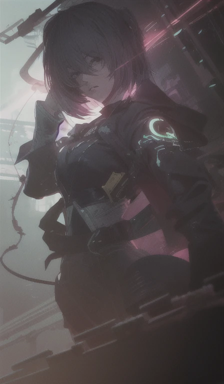 ((La mejor calidad)), ((obra maestra)), (muy detallado:1.3), ...............................................................................................................................................3D, Beautiful (cyberpunk:1.3) Mujer hacker, peinado corto,pelo corto, Volver al visor, cabello grueso, Terminal de ordenador operativo, Pantalla montada en la cabeza, computer server, Pantalla LCD, fiber optic cable, Logotipo de la empresa, HDR (High Dymanic Range), Trazado de rayos, NVIDIA RTX, Super resolution, Irreal 5, Subsoil Scatter, Textura PBR, Post-procesamiento, Anisotropic filtering, profundidad de campo, maximum sharpness and sharpness, Texturas multicapa, Albedo y Highlight Maps, Sombreado de superficies, Accurate simulation of light-material interactions, proporciones perfectas, Renderizado de octanaje, duotone lighting, ISO bajo, balance de blancos, Regla de los tercios, amplia apertura, 8K RAW, efficient sub-pixels, sub-pixel convolution, glow particles, dynamic pose
