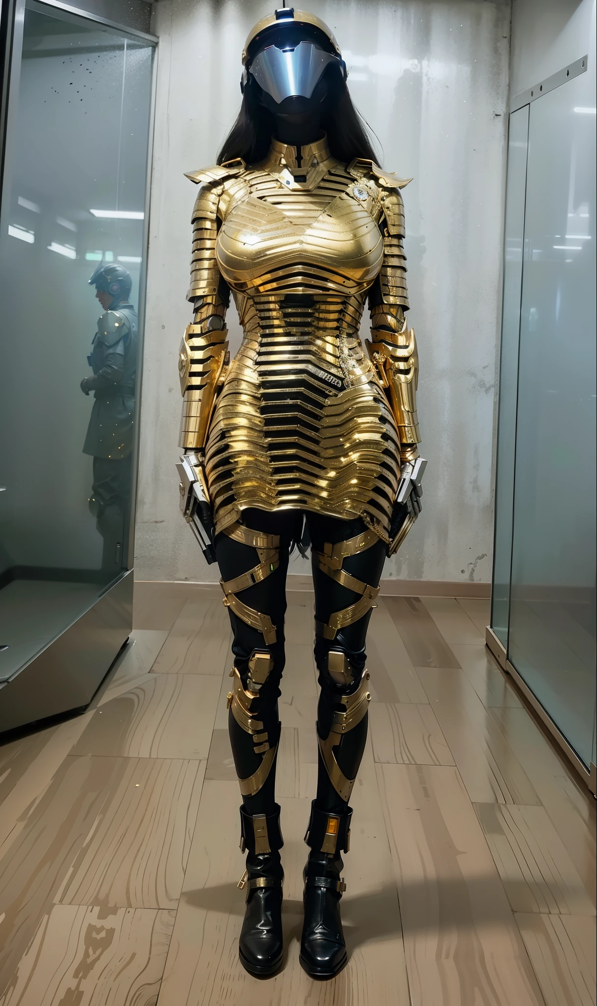best quality,gold jewelry,Fairy skin,(Every time :1.2),Everlasting,super detailed,actual,high quality,light,Ray tracing,ultra high definition,upper part of body, Future Iron Man mecha，shooting，battery，Launching equipment，Large-caliber artillery，Ros Tran 8K，Mecha Cyber Armor Girl,Wearing a cyberpunk stamina helmet，Wearing a glowing space helmet，High-tech motorcycle helmet，There is a breathing light on the body，The armor of the future shines，Armed electromagnetic gun，Mecha style，