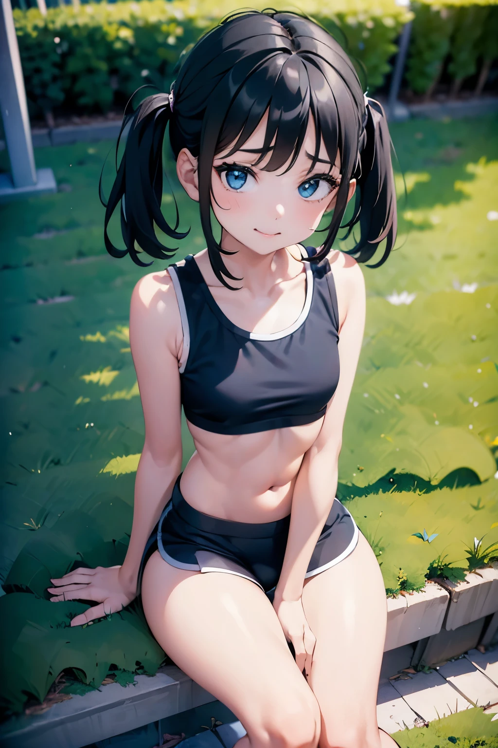 (Masterpiece, High Quality, Top quality, High-Detailed, Detailed CG, Cinematic Shadow, Cinematic Scene, Beautiful Detailed Eyes, Ultra Resolution, Depth of Field, High Resolution, Masterpiece: 1.2), Anime Art style, Very Detailed, Dynamic Angle, Detailed Green Hair, Detailed Blue Eyes, Purple Eye, Slim Body, Sparkling Eyes, Sparkling Detailed Eyes, Hair Accessory, Earrings, Slightly Blunt Bangs, Looking at the Audience, Cute, Five Finger, (Angry Expression:1.0), (Ancient Chinese Undergarments), (Chinese Undergarments), (Chinese Undergarments), (Chinese Undergarments Lingeries), Lingeries, Underwear, Good Composition, Bared Shoulder, Legs, Spread Legs, Thigh, Small Breasts, Small Size Breasts, Blur Background, Chinese Architectures