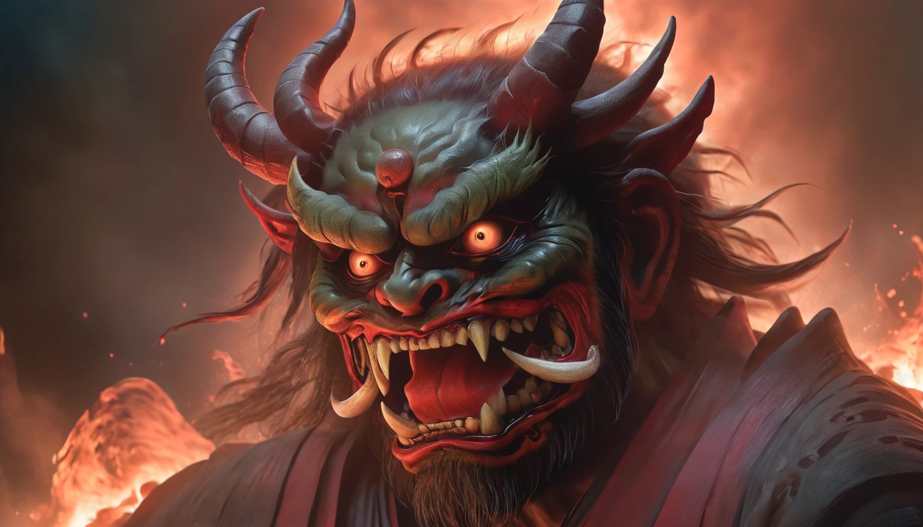 a japan Demons, Ancient Japan, Realism, Realistic Details, Mysterious, Mysterious, 8k Resolution, Stunning Visuals, ultra-detailed, full body, photo realistic
