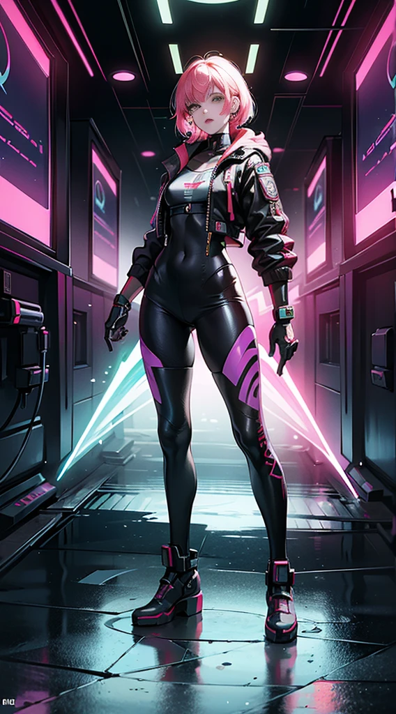 (((full body photo))) a female cyborg,,peituda, Glamour,psychedelic costume,blindado,A Cyberpunk Dystopian Girl,fantastic dystopia,dystopian landscape,fotorrealista,Colorful psychedelic tom,posando,Armado,armas,armas,obra de arte,detalhado,8k