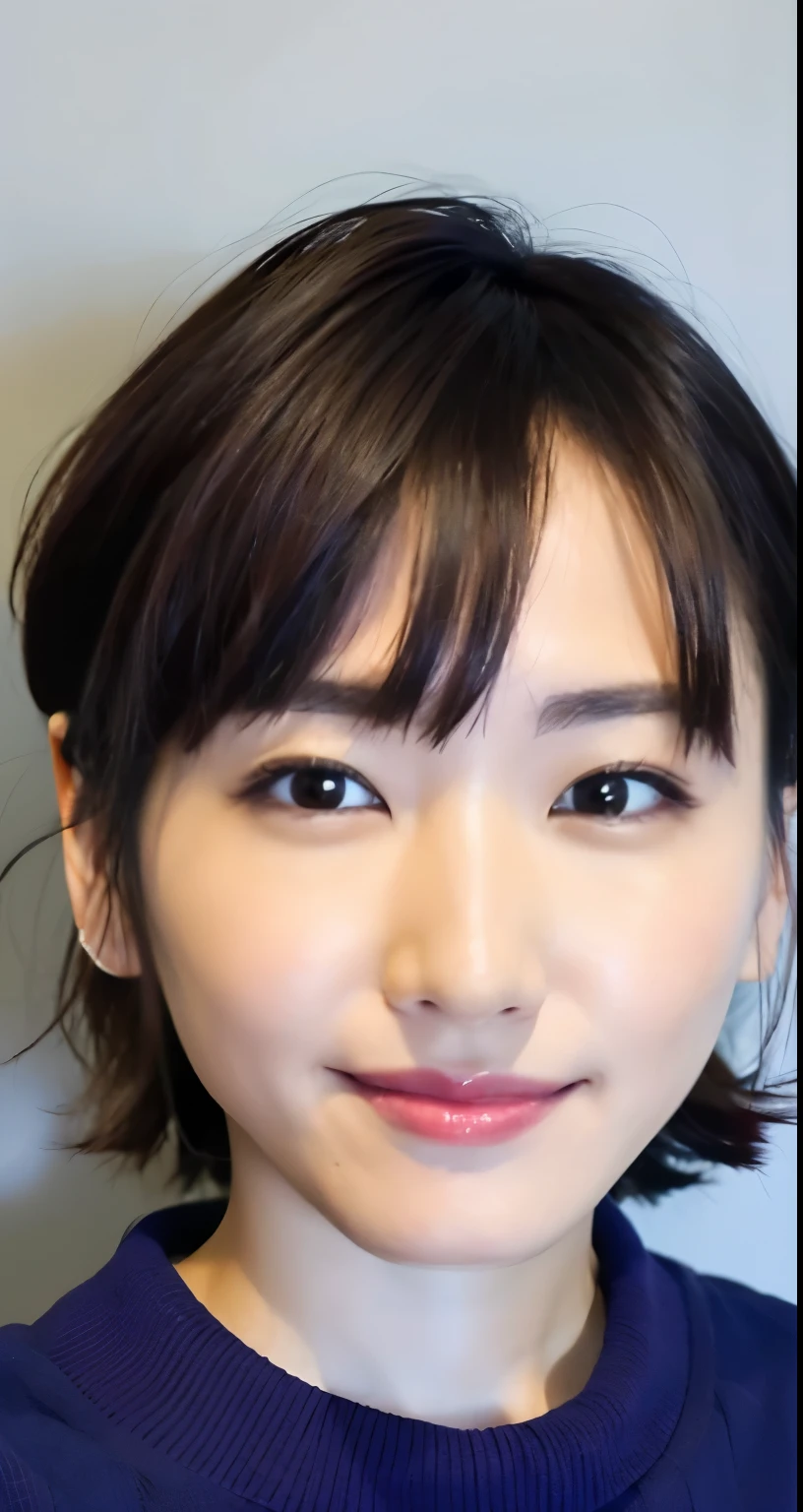 A beautiful Japanese woman, 30 years old, is dressed in cute costumes. Her short hair sports an outer curl hairstyle, framing her face. The natural background accentuates her natural beauty. With false lashes adorning her eyes and glossy lips forming a radiant smile, she exudes charm and grace. (natural:1.2), (cute:1.3), (beautiful:1.4), (natural background:1), false_lashes, glossy_lips, smile_wide:1.5.