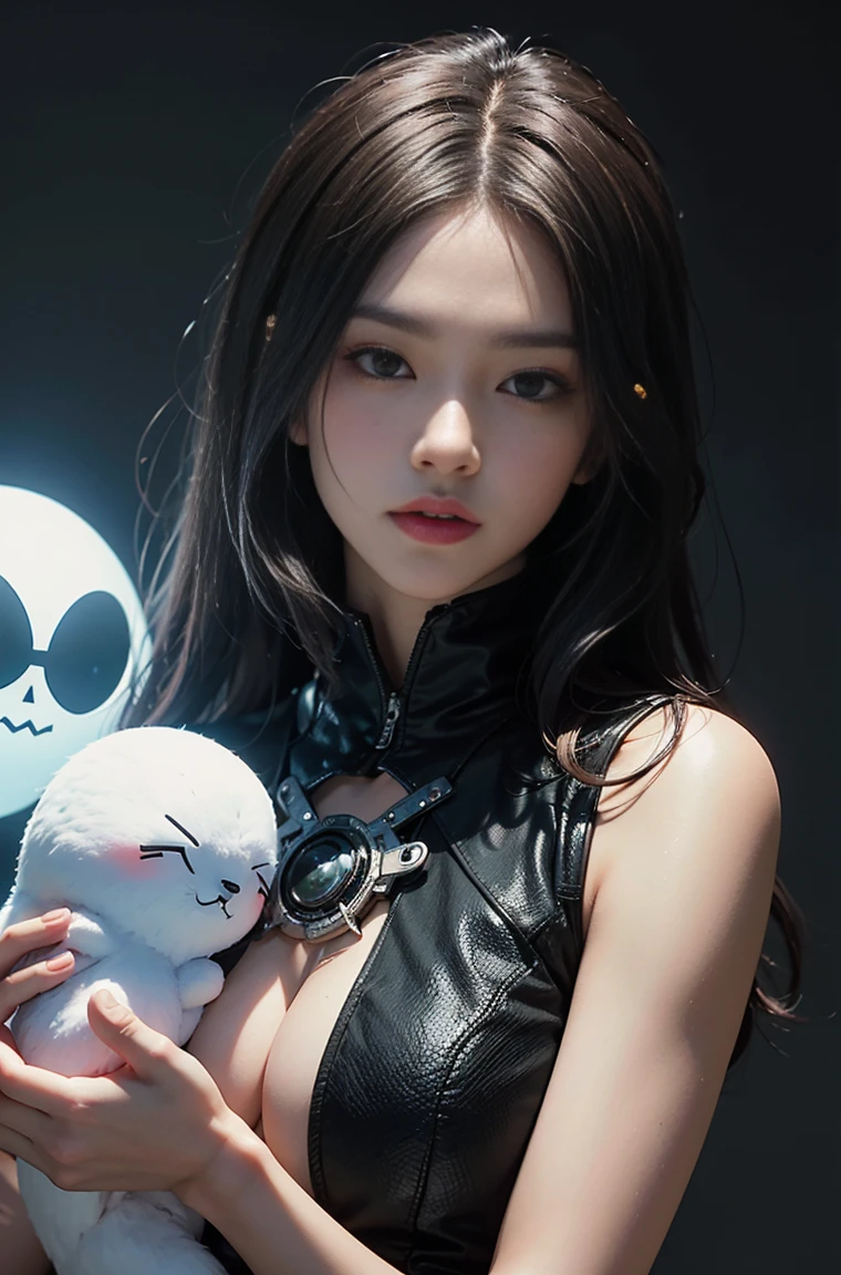 Highest quality, Masterpiece, Ultra High Resolution, ((เหมือนจRิง: 1.4), Raw Photo, 1 สาวไซเบอR์พังก์, shiny skin, 1 สาวเคRื่องกล, (Ultra Realistic Details)), mechanical limbs, ท่อที่เชื่อมต่อกับชิ้นส่วนเคRื่องจักRกล, กRะดูกสันหลังกลที่ติดอยู่กับกRะดูกสันหลัง, Mechanical cervical attachment to the neck, Wires and cables connect to the head., Evangelion, Ghost in the Shell, หลอดไฟ LED เRืองแสงขนาดเล็ก, Global Light, deep shadow, Octane Rendering, 8ก, Blooming effect, อัลตR้าชาR์ป, metal, RายละเอียดกาRตกแต่งที่ซับซ้อน, RายละเอียดบาโRก, Rายละเอียดที่ซับซ้อนมาก, แสงที่สมจRิง, CGSoation trend, Facing the camera, Rายละเอียดนีออน, (โRงงานหุ่นยนต์ในพื้นหลัง), Art by H.R. Giger and Alphonse Mucha.