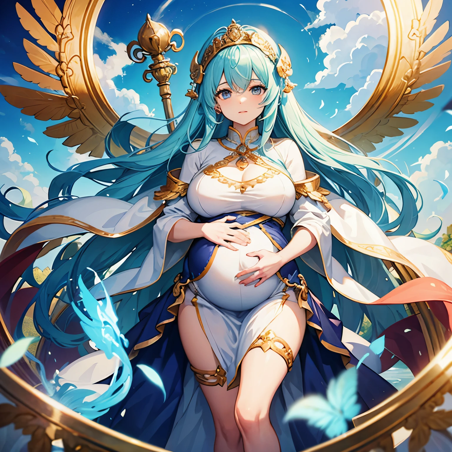 Luminara: The majestic, luminous phoenix with a more feminine body, including very large, puffy chest feathers resembling very large breasts, and the Statue of Liberty for scale.
