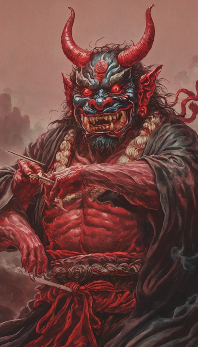 a japan Demons, Ancient Japan, Realism, Realistic Details, Mysterious, Mysterious, 8k Resolution, Stunning Visuals, ultra-detailed, full body, photo realistic