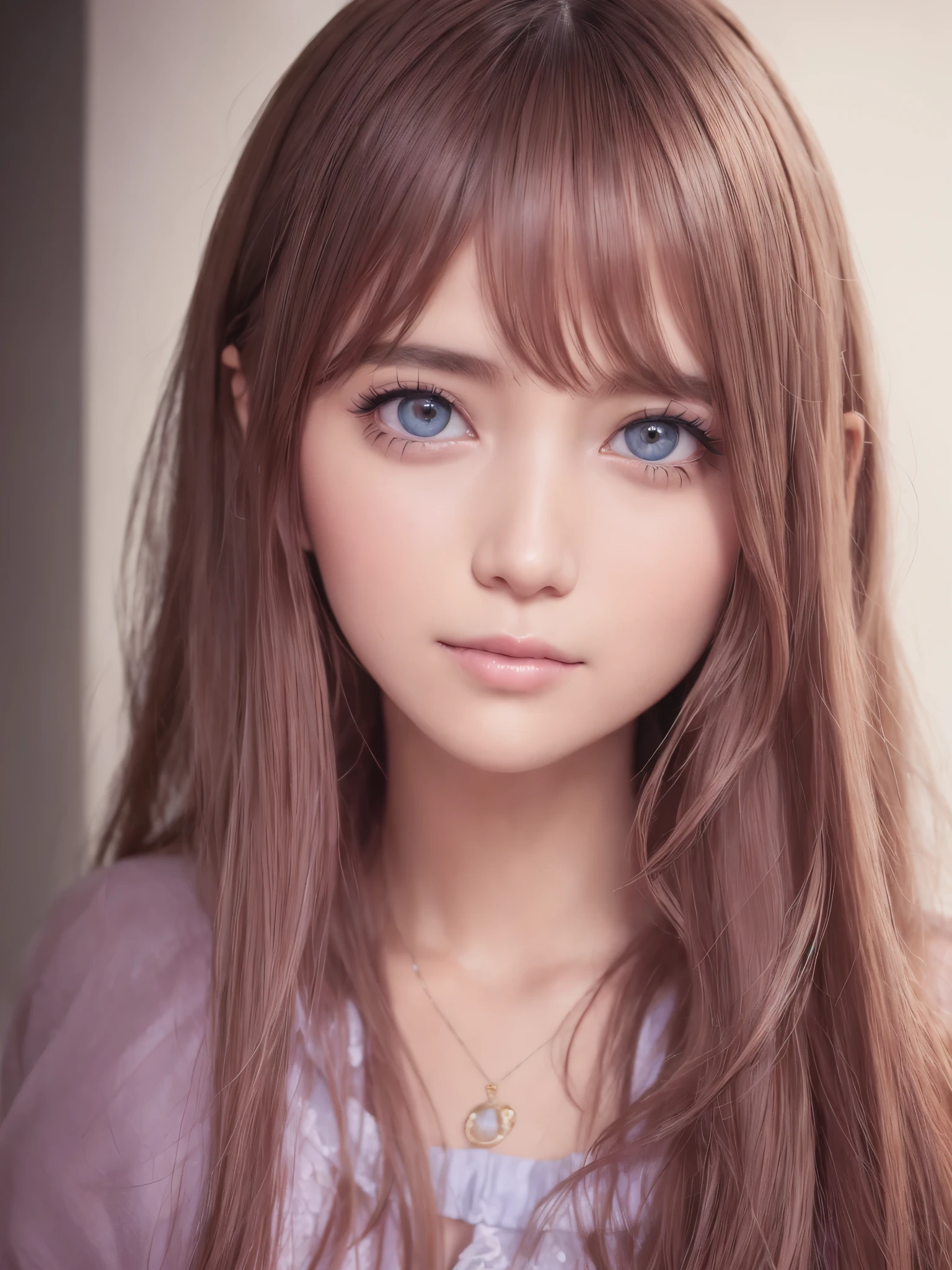 highres,(soft colors, pastel colors:1.1),(beautiful girl,lovely girl),(shy expression,bashful look),(detailed eyes,detailed lips:1.1),(long eyelashes),(flowing hair),(delicate features),(charming smile),(gentle atmosphere),portraits,soft lighting