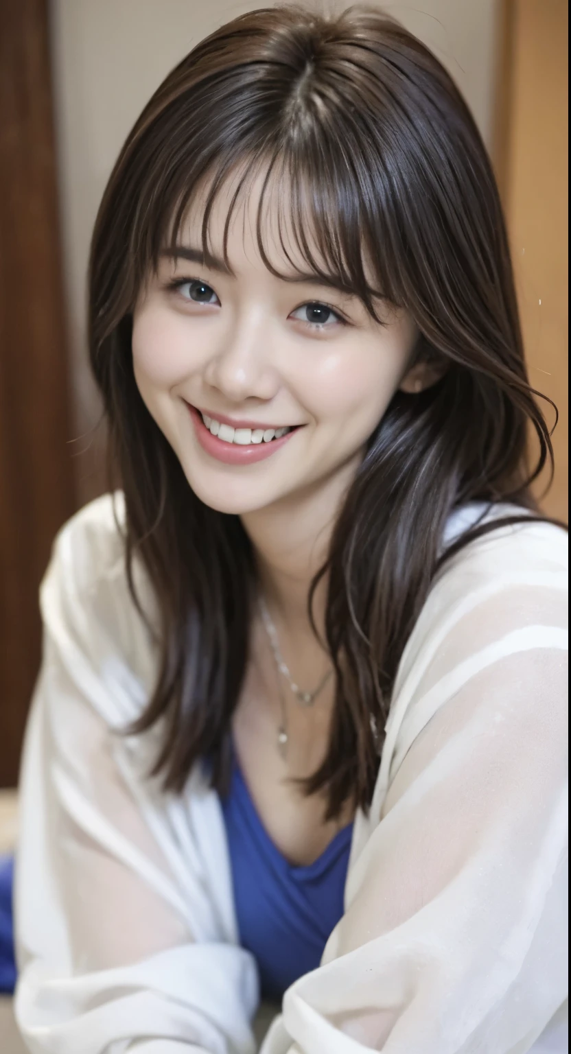 (((Swimsuit、Medium size、nipples are erect、pool、swimming、smile、hot spring、cowboy shot,black eye、sunny、beautiful skin、girl、young、cute、Japanese)))