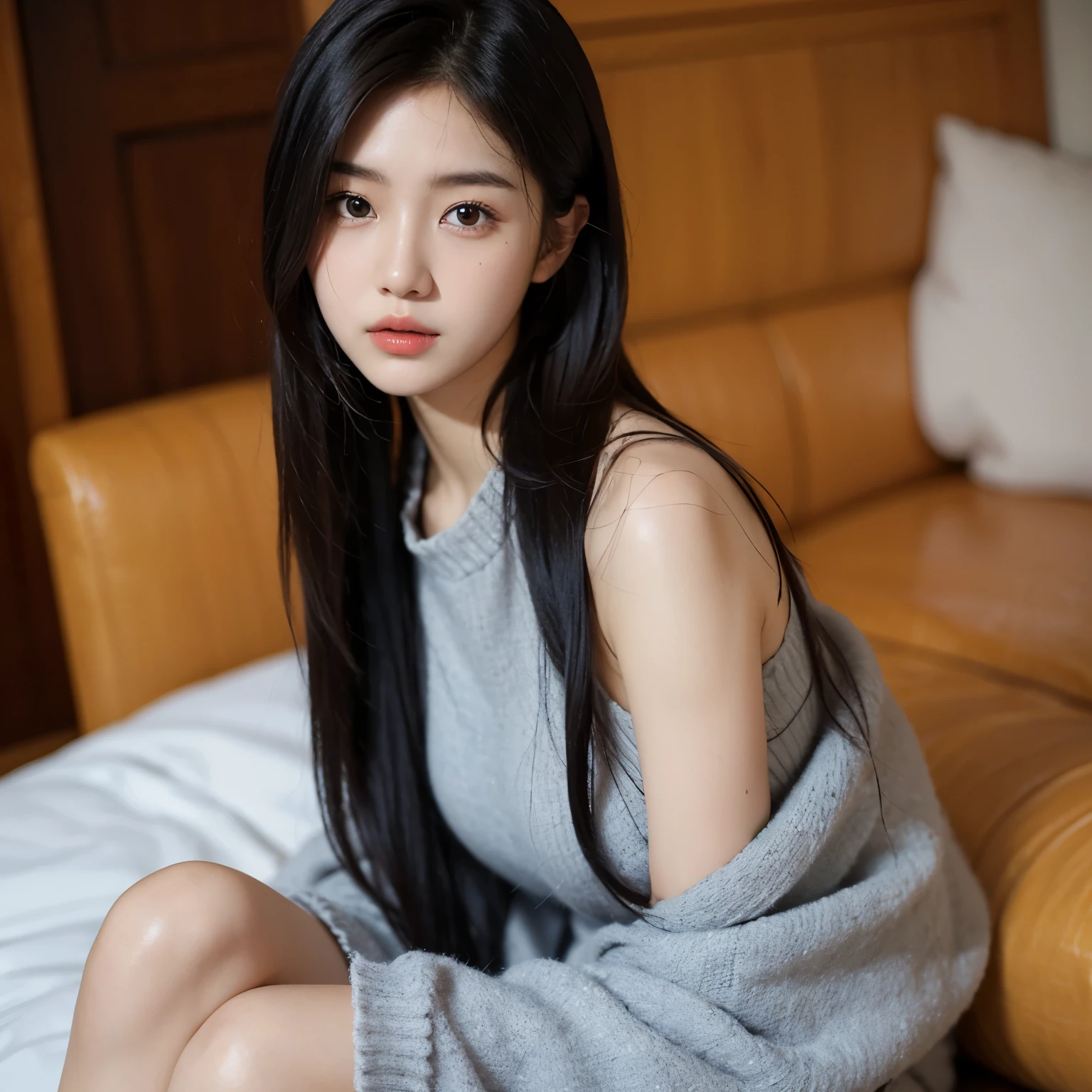 ulzzang girl photo, aged between 18-30, Emphasize a natural look with no makeup, showcasing a variety of hairstyles, detail skin, detail hair, detail cloths,