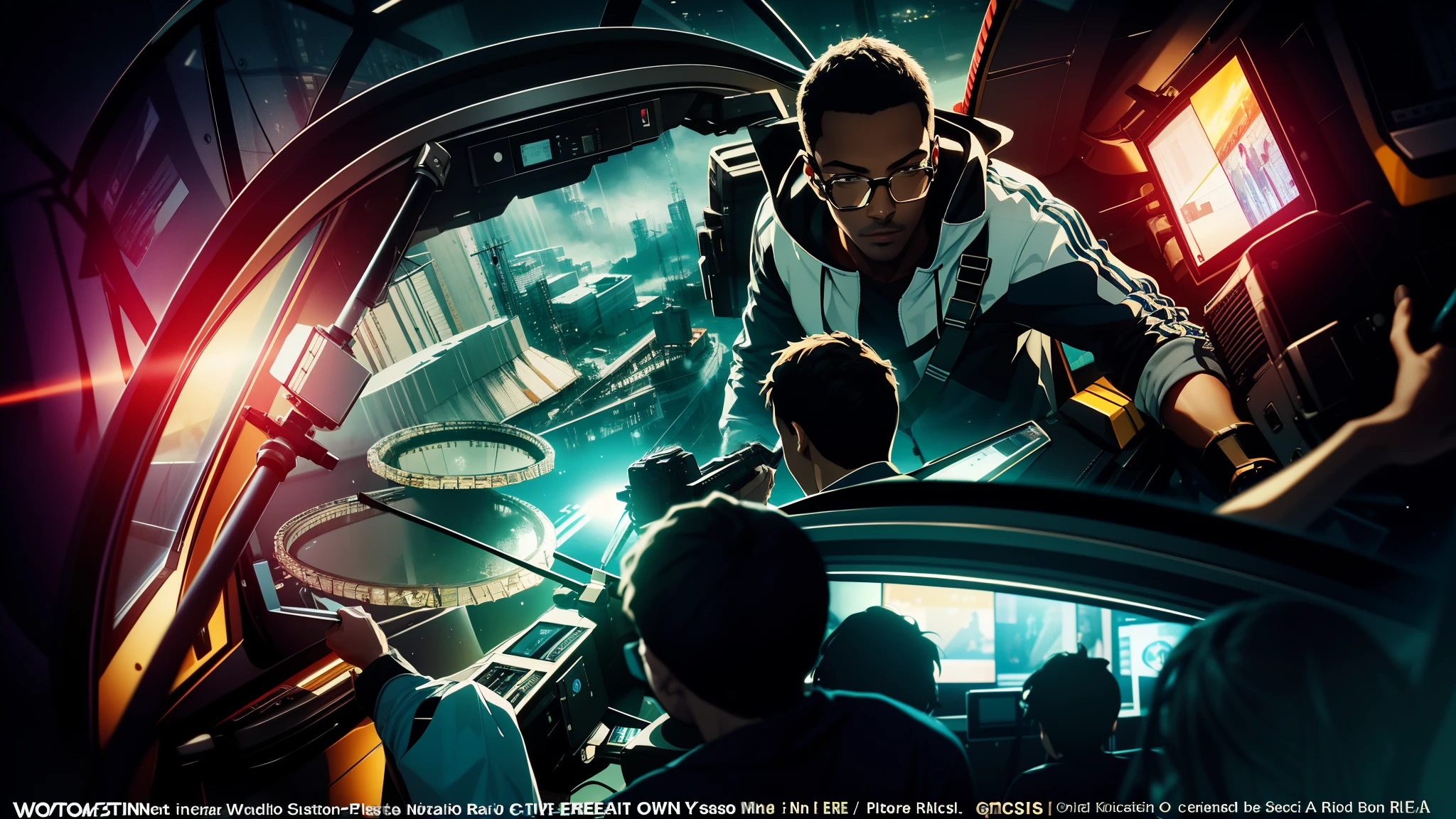Capture the breathtaking moment as a young, dark-skinned man wearing glasses, dressed in a crisp white windbreaker hoodie, holds katana sword. This RAW masterpiece showcases an ultra-high resolution, photorealistic full-body portrait, illuminated by the warm glow of sunlight. The scene is rendered in the captivating style of mecha sci-fi anime, boasting an impressive 8K resolution for the best quality imagery. Crafted with Unreal Engine 1.4, this piece features ultra-realistic 64K CG, skin texture at 1.4, and volumetric fog to add depth and atmosphere. The details are further enhanced with 8K UHD, DSLR quality, film grain, and the artistic touch of lomography. The result is a stunning blend of high-quality visuals, translucent effects, and photorealism that truly captivates the viewer.