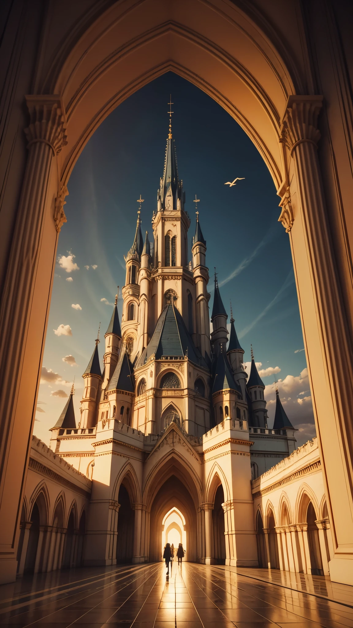 3D_graphics, isometric_projection, medieval_cityscape,
