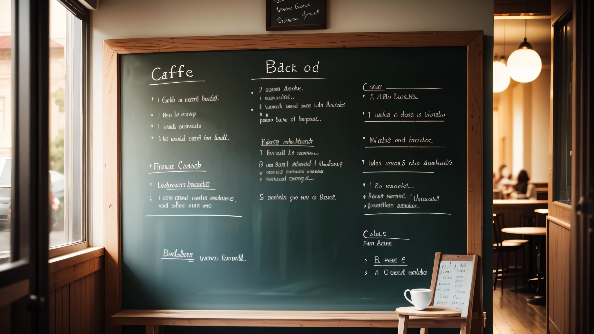 cafe, blackboard,