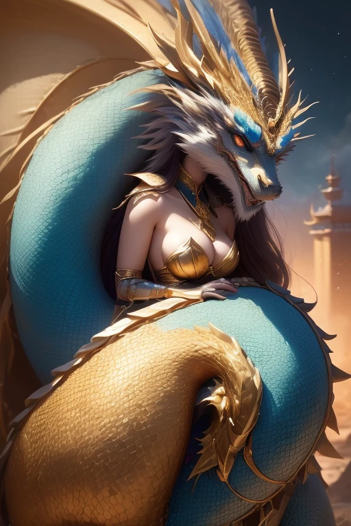 Create high-definition 8K. ((Featuring a girl and a western dragon)),3D CGI, fantasy artwork、The girl is facing forward with a serious expression, Bright blue eyes, highly detailed facial features. she is wearing a cloak, Small black armor with high contrast shine, toned abdominal muscles、toned thighs、long legs、Protected by armor up to the knees、Belly button look、navel piercing、((He has many golden accessories wrapped around his body.))、her hair is rendered in a very realistic manner、 The background is a castle,and set in a night sky filled with bright stars. Enhance fantasy elements、The huge Western dragon in the background has large symmetrical wings.。((The background of the princess is a Western dragon and a starry sky.))、(((The princess holds a large shining blue sword in her hand.)、The princess has a Western dragon at her side.))、
This artwork embodies the detailed anime art style, Similar to Artgerm's ArtStation and Pixiv works. (The girl is depicted as a Western dragon queen in the anime's fantasy world.), Combines elements of both anime and fantasy art, girl with big blue eyes、Western dragon protects the princess from behind、looking at the enemy with a sharp gaze、((A black western dragon with a short body, red eyes and thick tail is clearly visible in the background))、(nsfw:1.2), (cute pointed nipples),