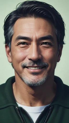 Handsome guy、Middle-aged man with camera hanging from his neck、grin、oriental、I wore a sweatshirt、dressed in green、highest quality、masterpiece、ultra high resolution、(Photoreal:1.4)、No background、Upper body、highest quality、masterpiece、ultra high resolution、(Photoreal:1.4)、game poster