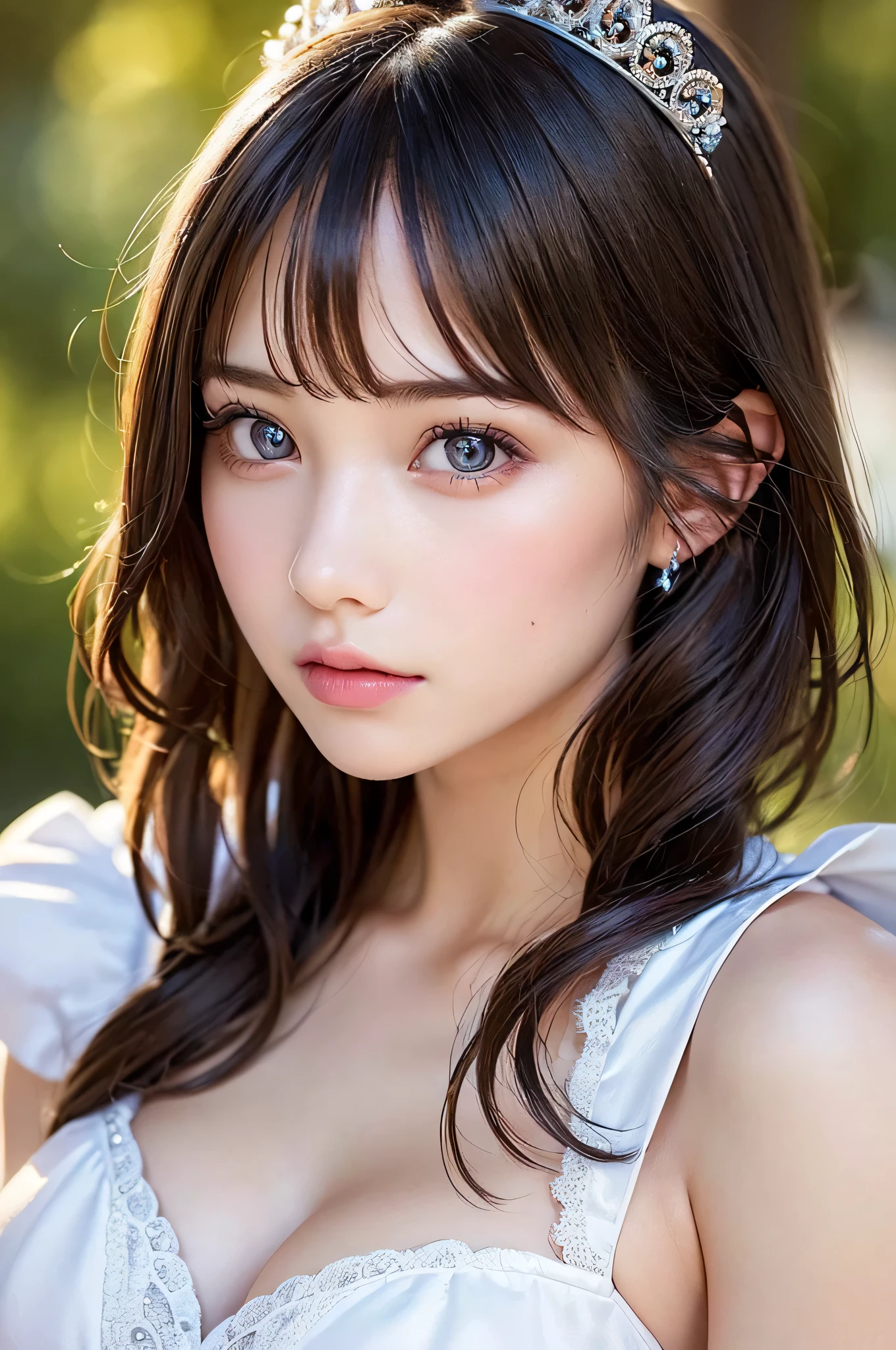 (1beautiful girl), (Beautiful girl in a princess dress:1.5), Amazing face and eyes, (extremely detailed beautiful face), (The sexiest look), (Beautiful big breasts:1.2), (Best Quality:1.4), (Ultra-detailed), (extremely detailed CG unified 8k wallpaper), Highly detailed, RAW Photos, Professional Photography, a scene from a movie,