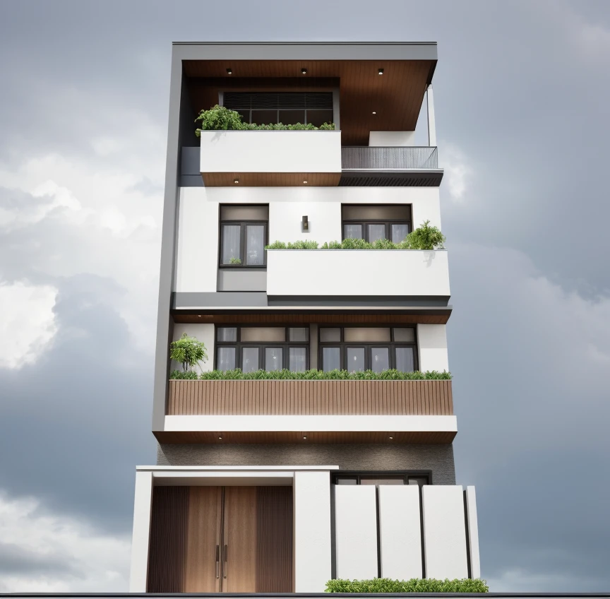 a modern home with a large front yard, main material by white wall and stone and wood, 1 road runs in front of the house, (RAW photo, real, best quality, masterpiece:1.2), look morden minimalist, 1 road in front of the house, shime ring light, light brighteness from indoor:1.2, dynamic lighting:1.3, (hyper realistic, photo-realistic:1.2), high quality, day lighht, hight contrast :0.5 perfect lighting, archdaily, award winning contemporary, contemporary masterpiece, well-designed masterpiece, large modern residence, neotraditional modern, wide angle exterior 2022, midcentury modern, contemporary house, hip modern vibe, a long-shot from front, award winning modern design, stunning lines, residential, subtle detailing