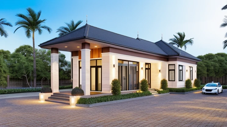 morden house, large yard, full funirure in door, light indoor