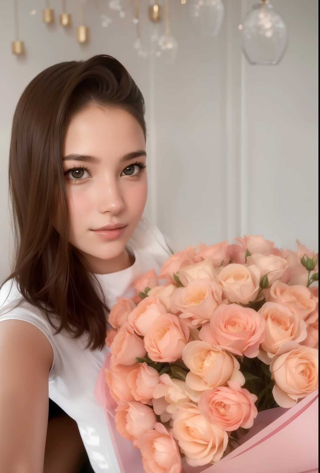 Beautiful girl, portrait of a girl with flowers, beautiful photo, Tender photo, super quality