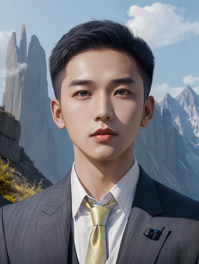 Araf man in suit and tie standing in front of mountain, reuben wu, Derrick, andrew thomas huang, Handsome Chad Chin, Mr. Cao, Jia Yan, John Parker, Zhang Shuhao, asian men, James Young, New Kevin, Peter Chung, Wen Junni, paul kwon, Ho Chi Minh, Bryanson, michael okuda, steve zheng