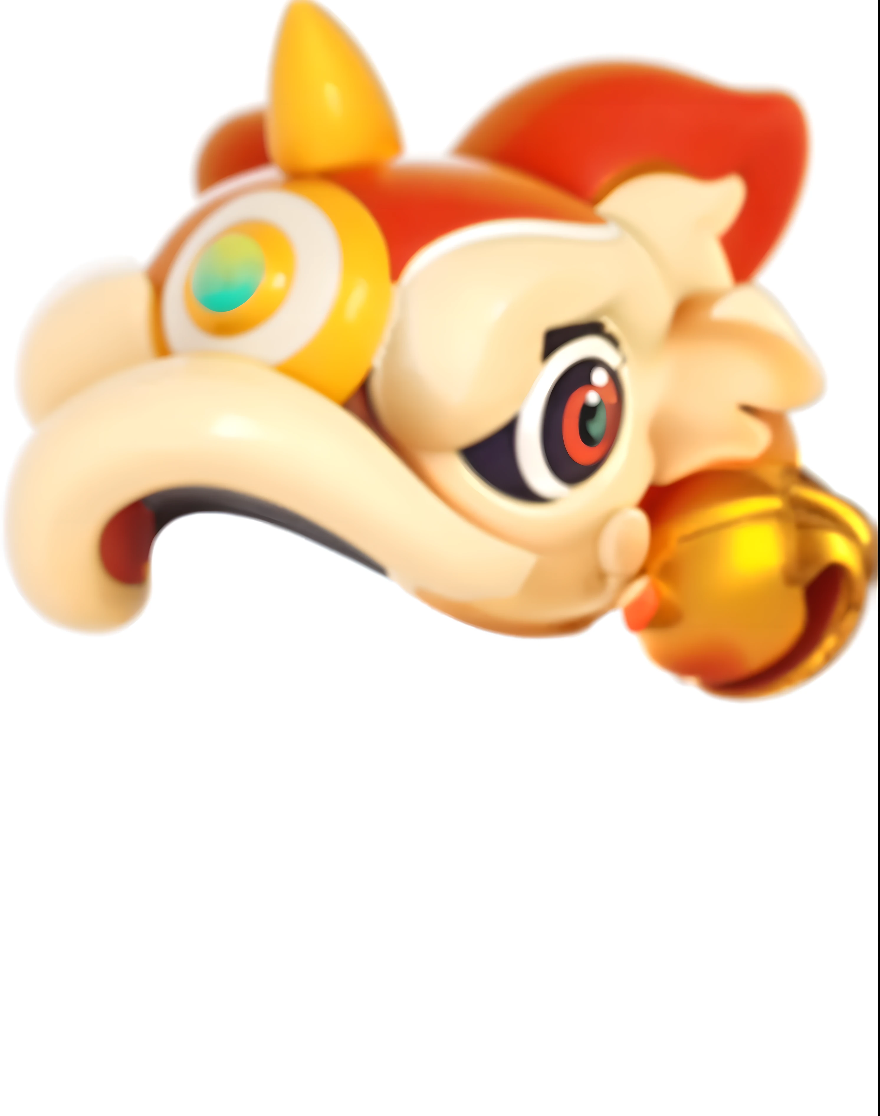 Close-up of a toy with a bell, sun wukong, shui mo hua, Inspired by Puhua, Character art of Maple Leaf Story, Change,bian lian, kanliu666, chibi, MapleStory Mouse, daoshi, Black person, Nendoroid style eyes